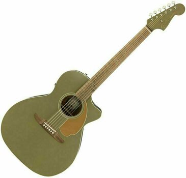 Guitare Jumbo acoustique-électrique Fender Newporter Player Olive Satin - 1