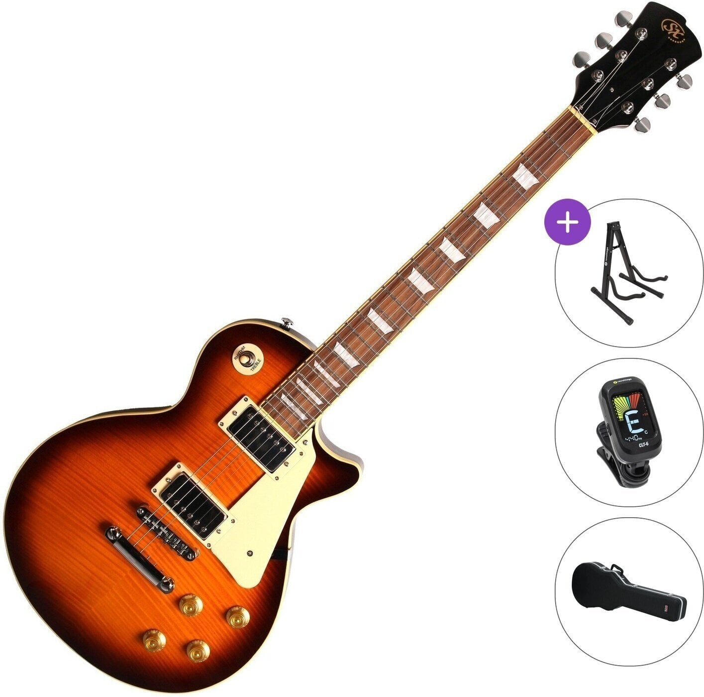 Guitare électrique SX EF3D Standard SET Desert Sunburst Guitare électrique