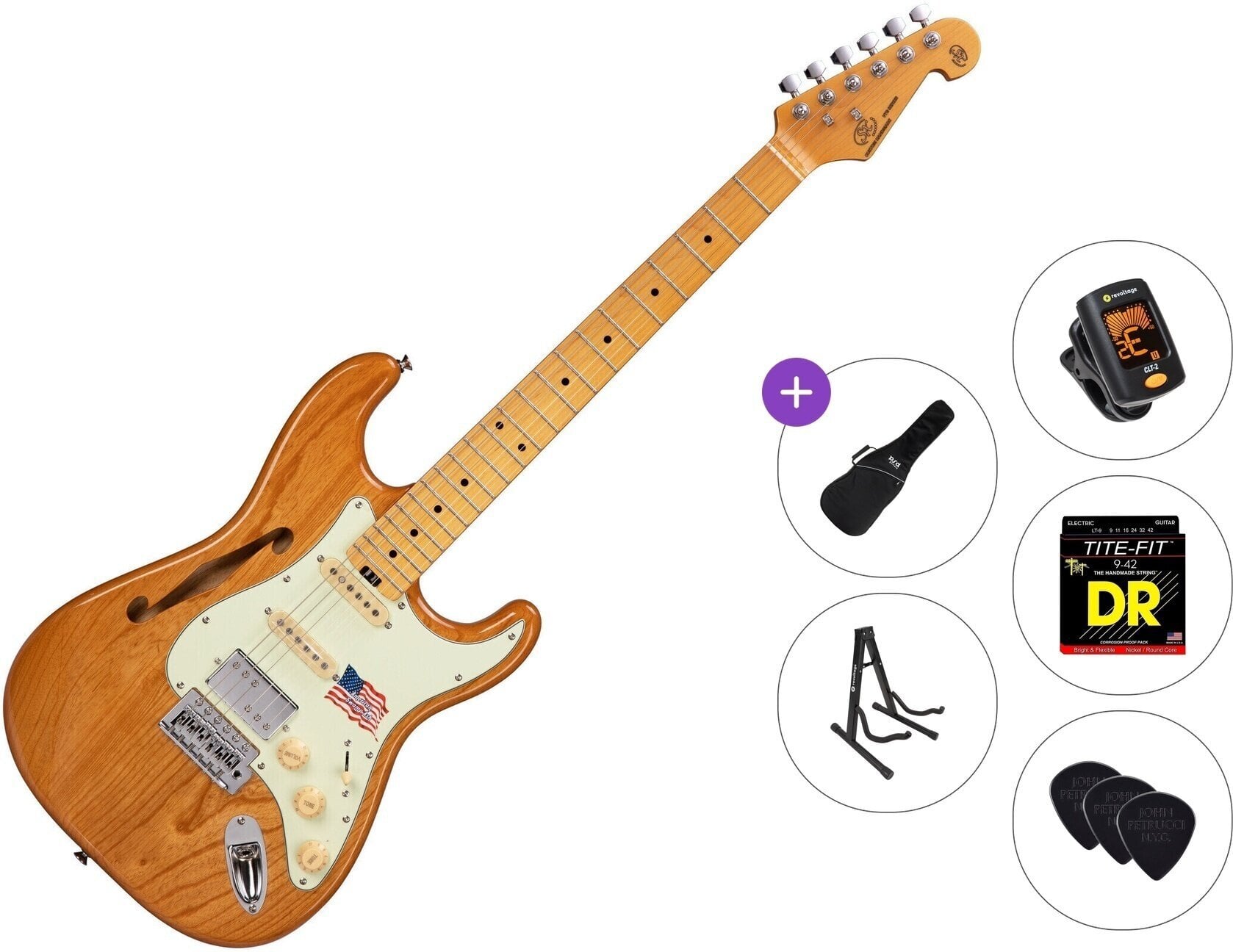 E-Gitarre SX SEA1PH Standard SET Vintage Natural E-Gitarre
