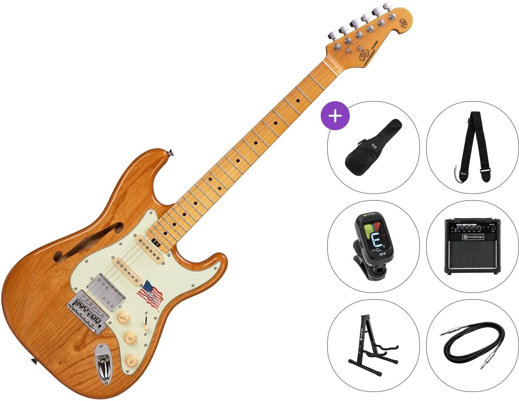E-Gitarre SX SEA1PH Premium SET Vintage Natural E-Gitarre