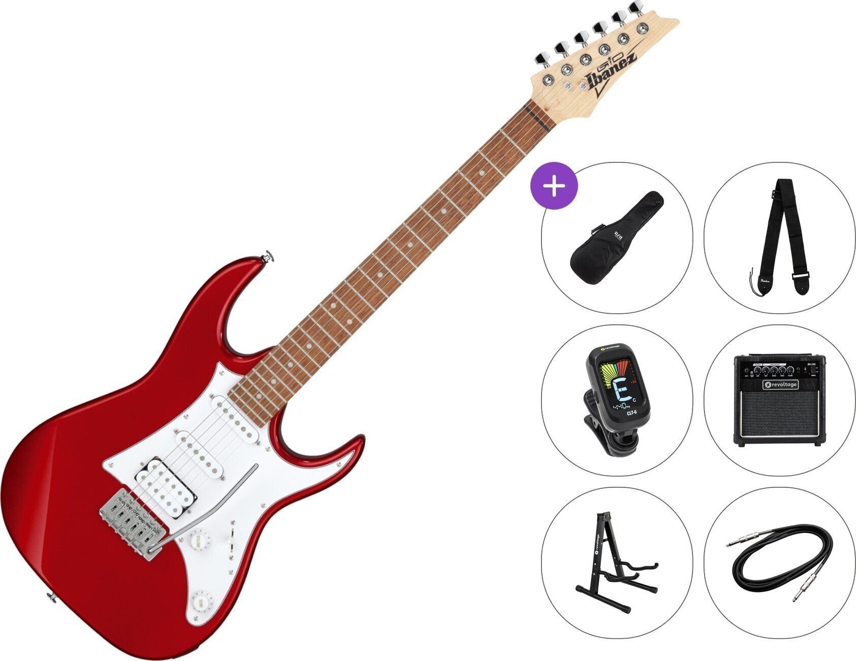 Guitarra eléctrica Ibanez GRX40-CA Premium SET Candy Apple Guitarra eléctrica