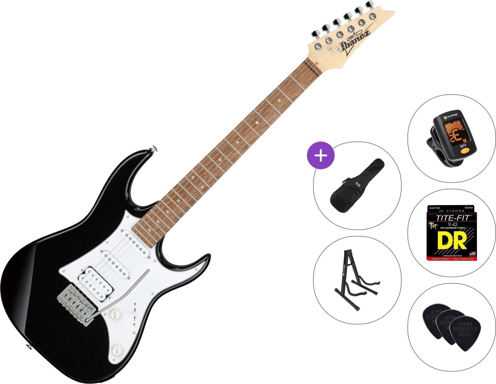 Electric guitar Ibanez GRX40-BKN Standard SET Black Night Electric guitar