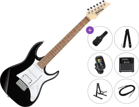 Electric guitar Ibanez GRX40-BKN Premium SET Black Night Electric guitar - 1