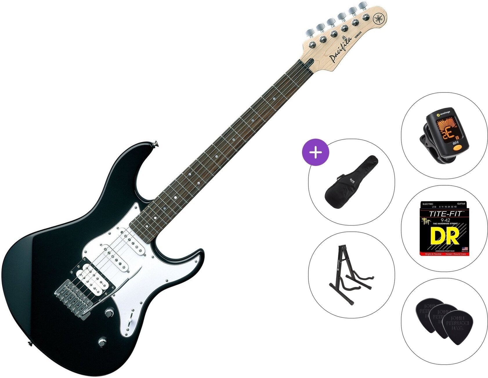 Elektromos gitár Yamaha Pacifica 112 V Standard SET Black Elektromos gitár