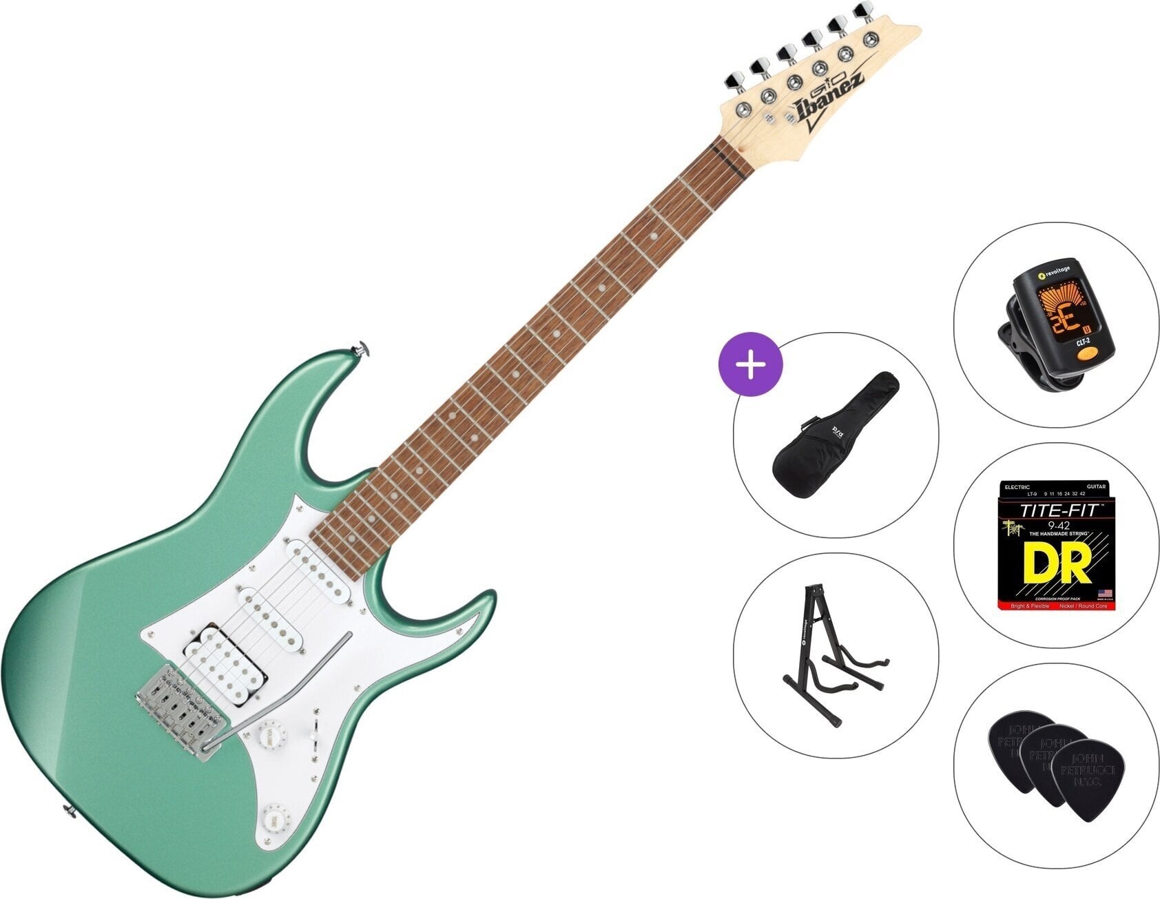 Electric guitar Ibanez GRX40-MGN Standard SET Metallic Light Green Electric guitar