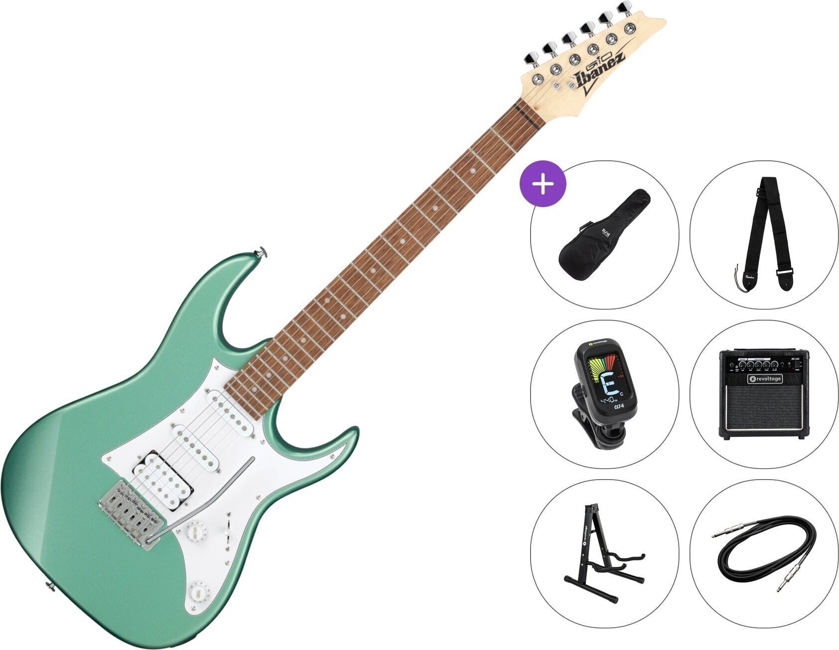 Electric guitar Ibanez GRX40-MGN Premium SET Metallic Light Green Electric guitar