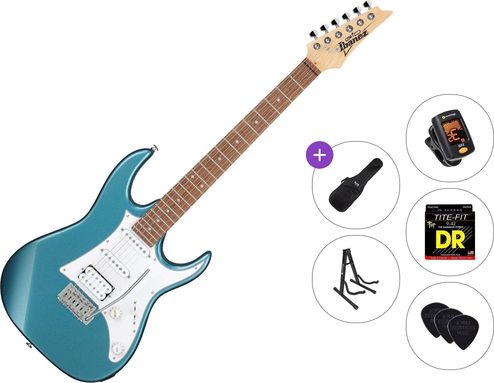 Guitarra eléctrica Ibanez GRX40-MLB Standard SET Metallic Light Blue Guitarra eléctrica