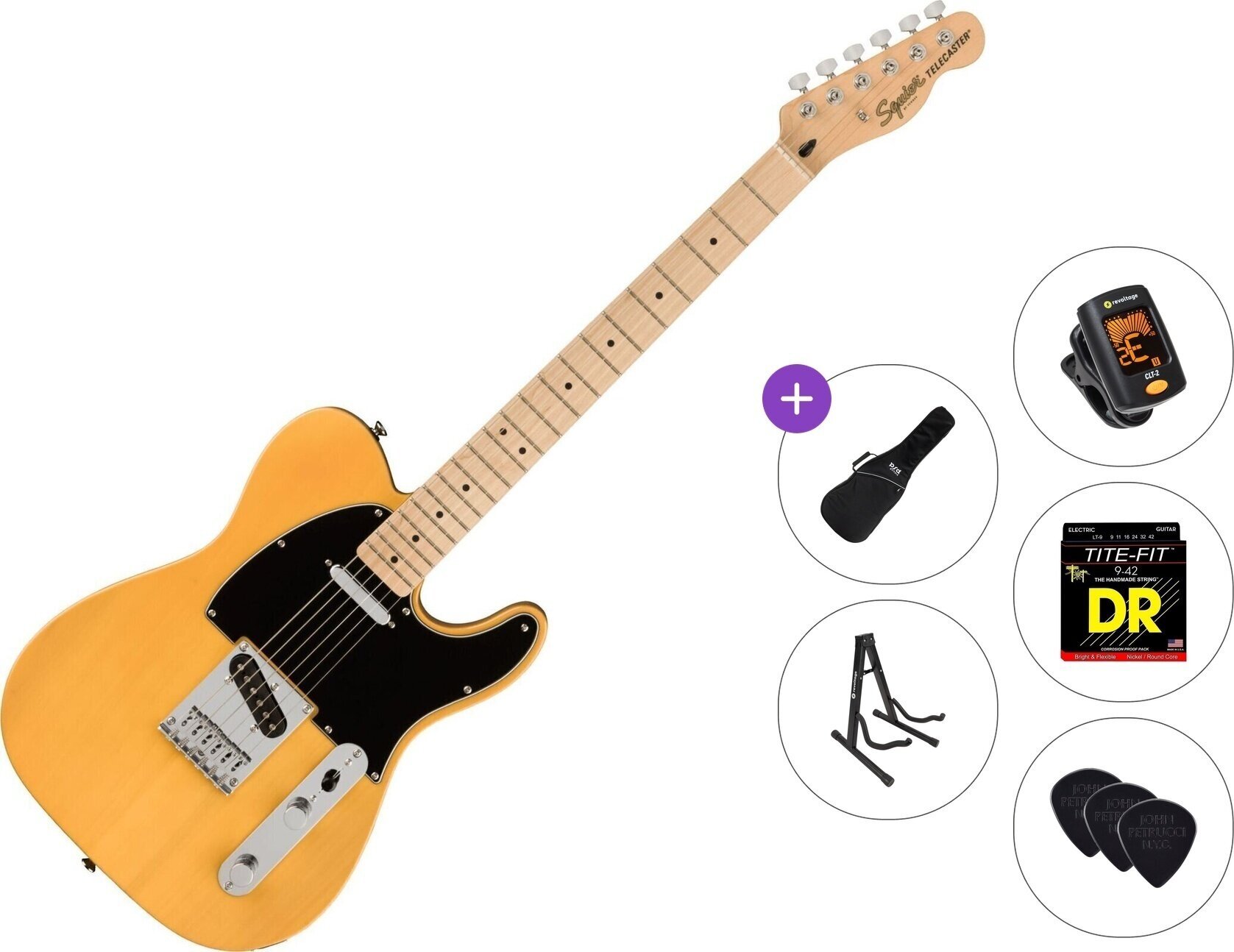 Elektrisk guitar Fender Squier Affinity Series Telecaster MN BPG Standard SET Butterscotch Blonde Elektrisk guitar