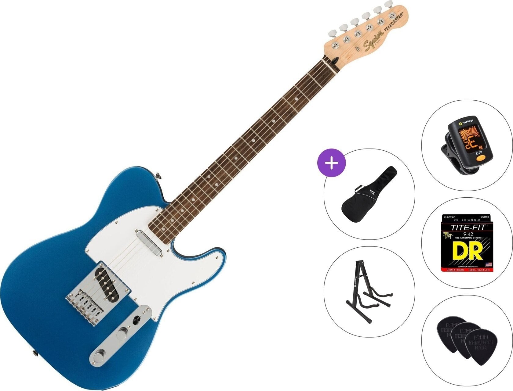 Elektrisk guitar Fender Squier Affinity Series Telecaster LRL WPG Standard SET Lake Placid Blue Elektrisk guitar