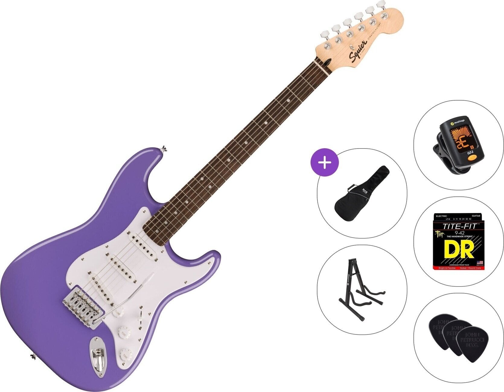 Chitarra Elettrica Fender Squier Sonic Stratocaster LRL Standard SET Ultraviolet Chitarra Elettrica