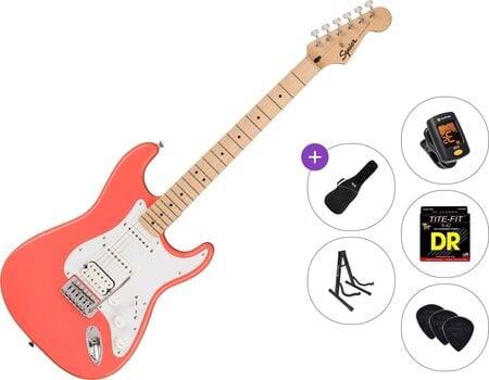Electric guitar Fender Squier Sonic Stratocaster HSS MN Standard SET Tahitian Coral Electric guitar - 1