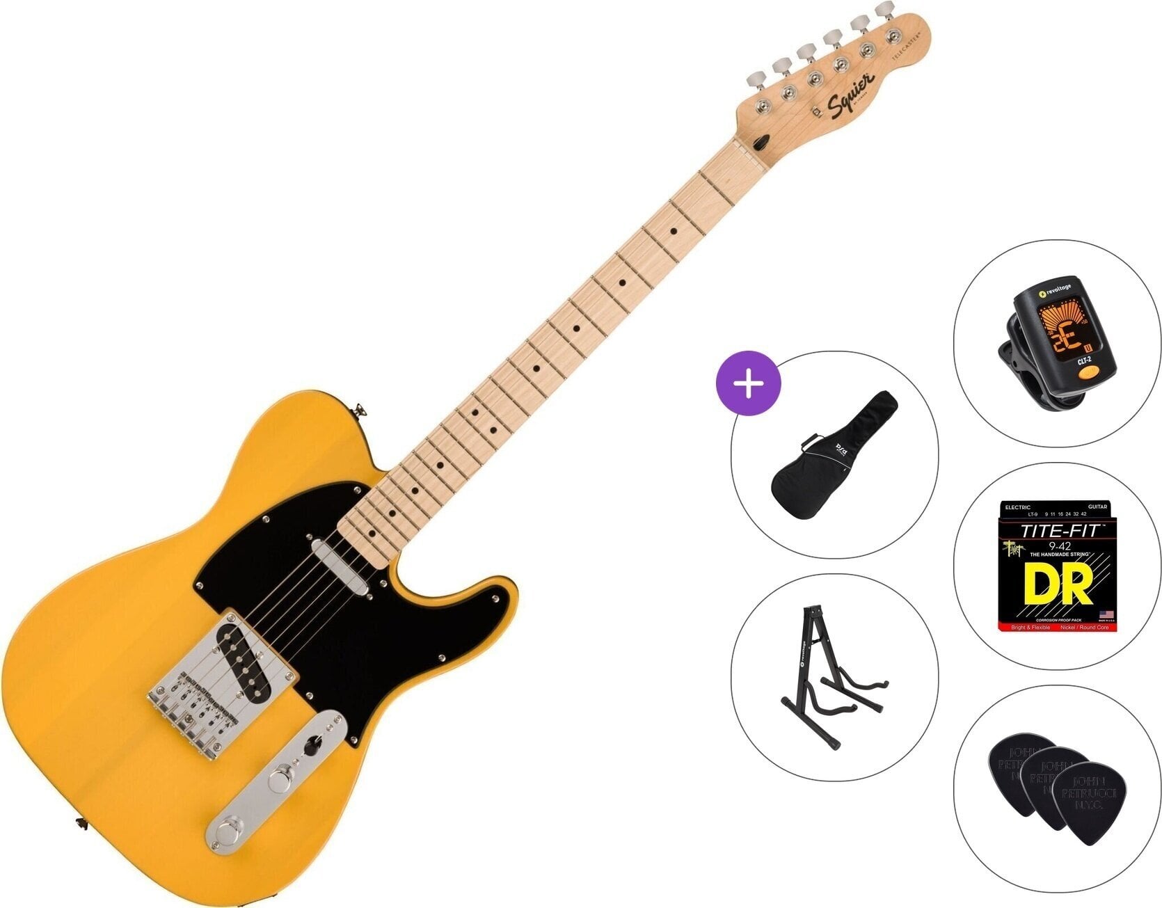 Elektrická gitara Fender Squier Sonic Telecaster MN Standard SET Butterscotch Blonde Elektrická gitara