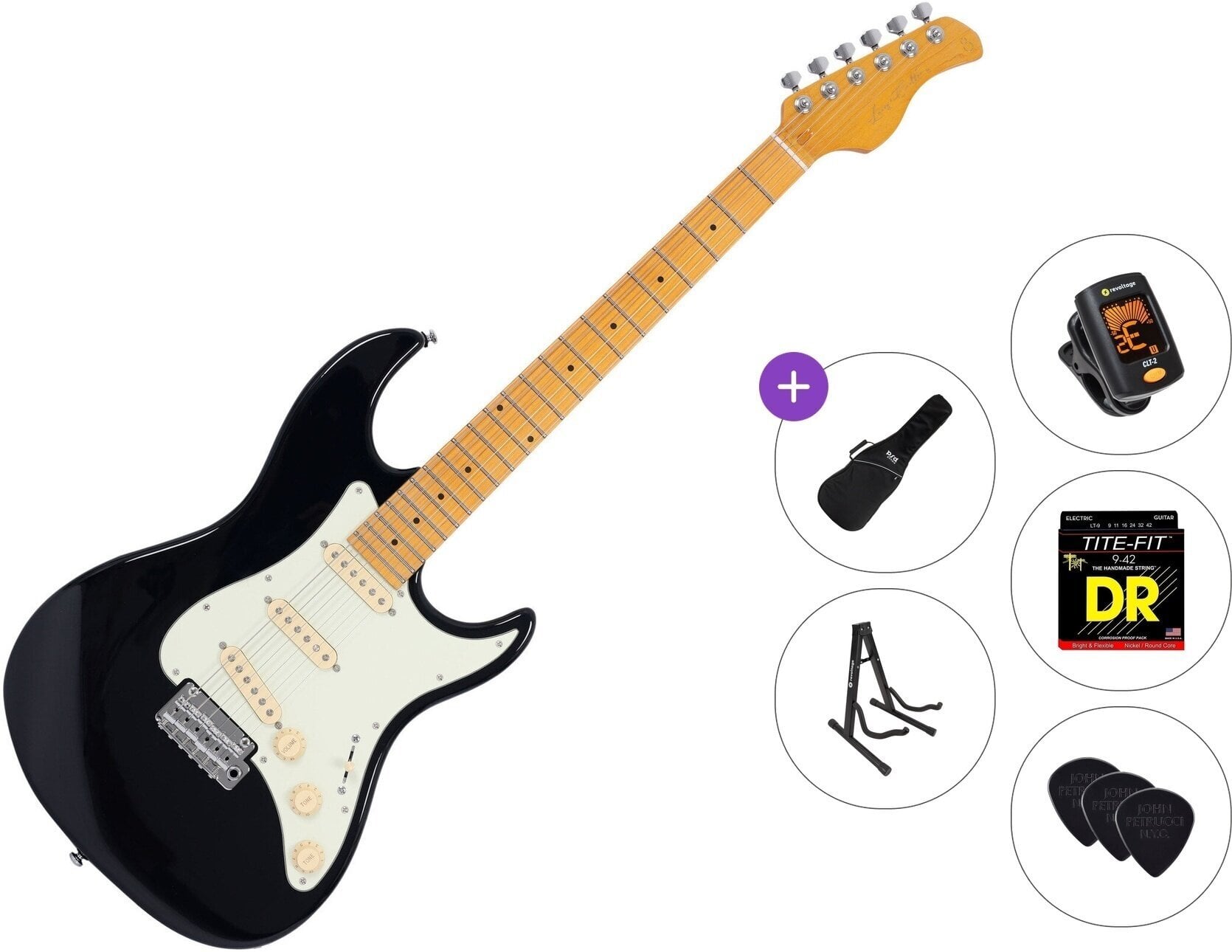Elektromos gitár Sire Larry Carlton S5 Standard SET Black Elektromos gitár
