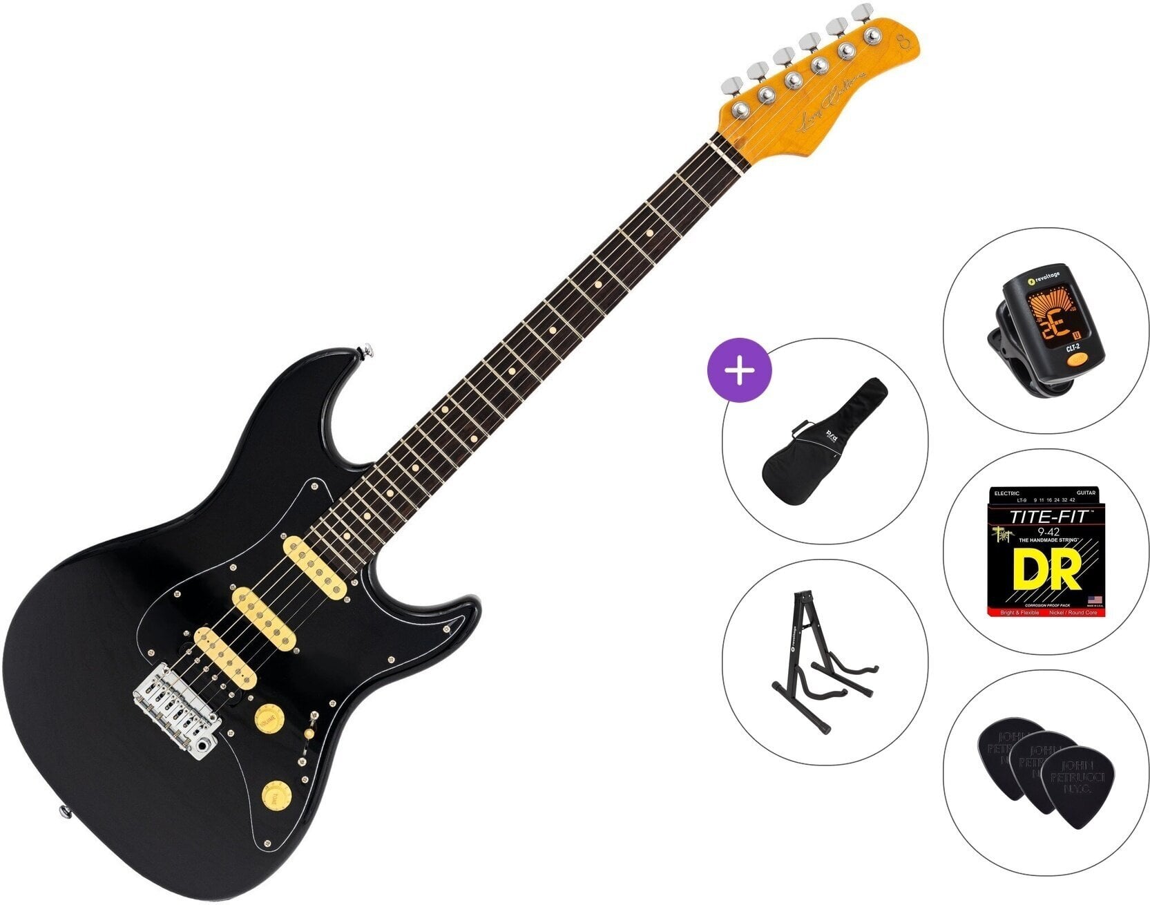 Električna kitara Sire Larry Carlton S3 HSS New Gen Standard SET Black Električna kitara