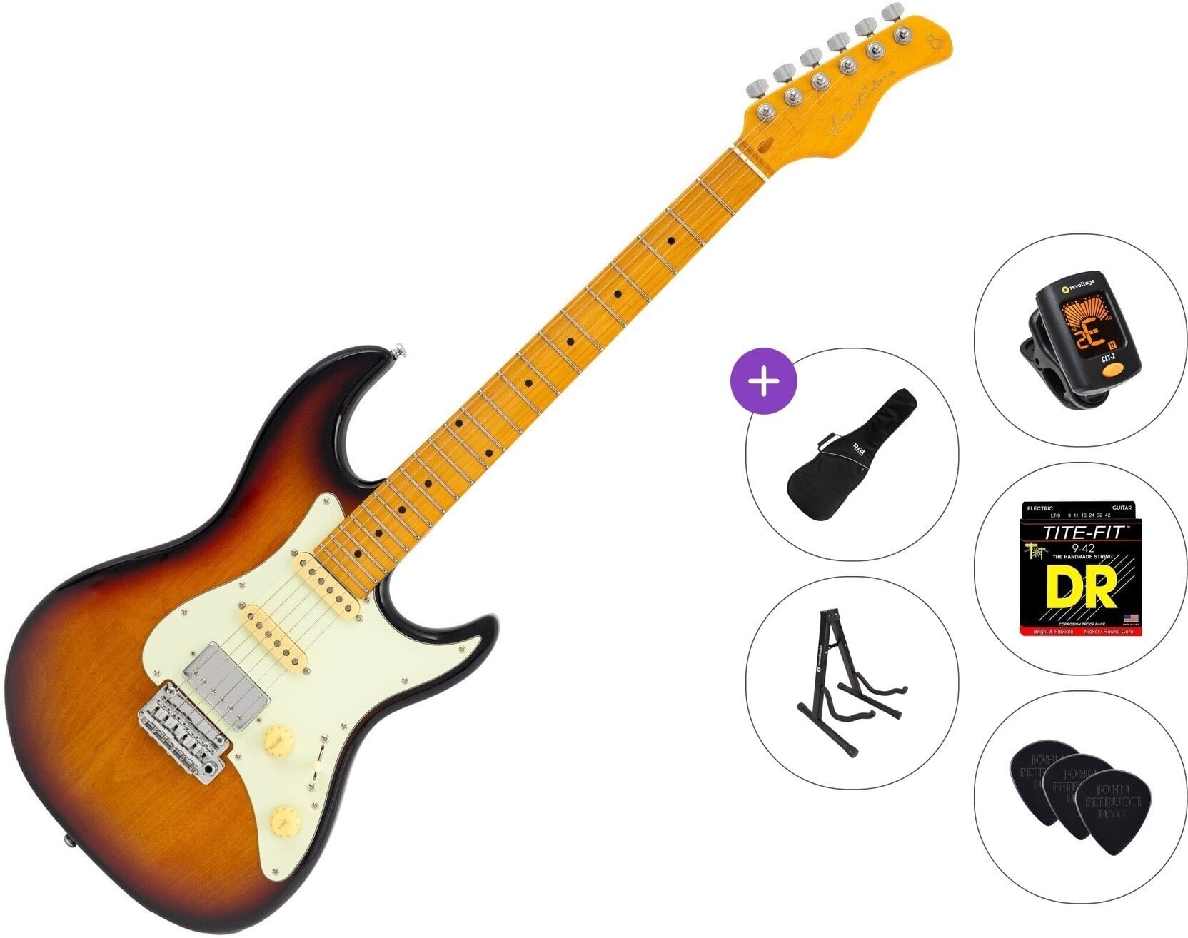 E-Gitarre Sire Larry Carlton S5 HSS Standard SET 3-Tone Sunburst E-Gitarre