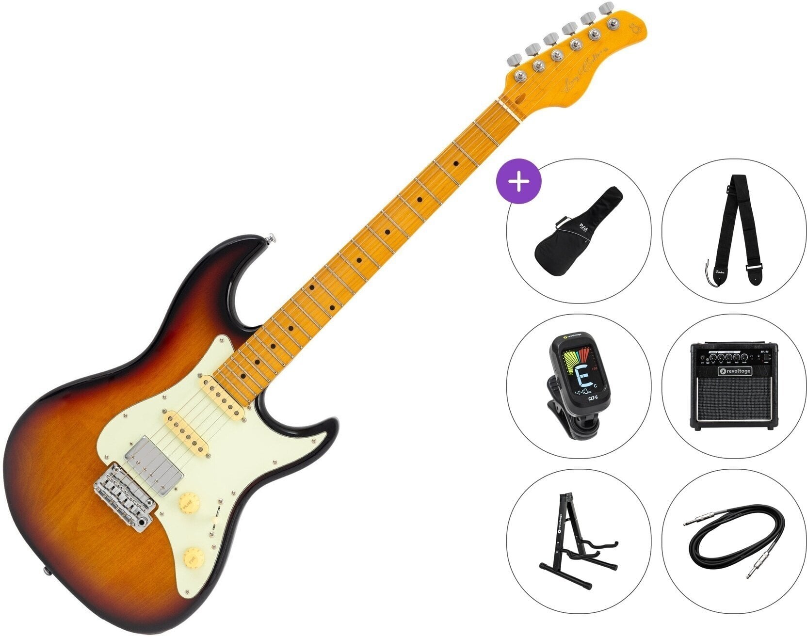 E-Gitarre Sire Larry Carlton S5 HSS Premium SET 3-Tone Sunburst E-Gitarre