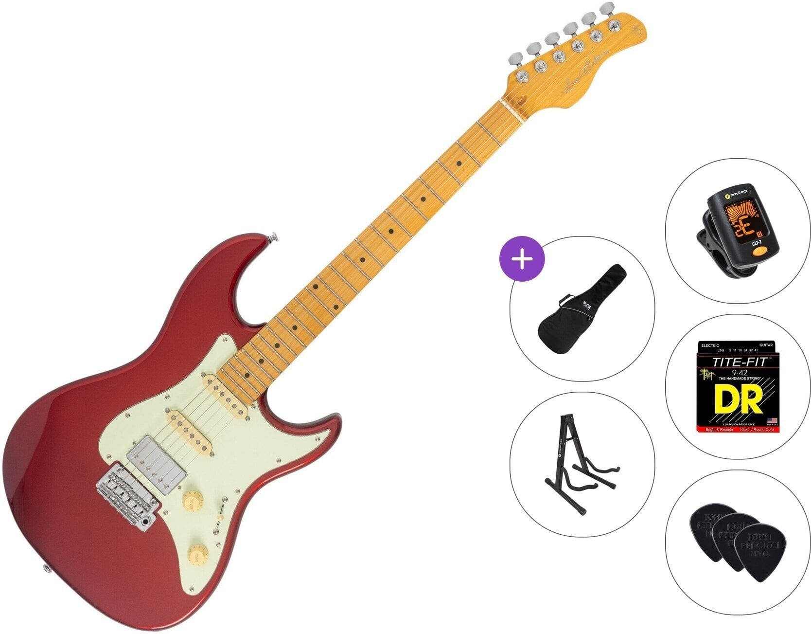 Elektrická gitara Sire Larry Carlton S5 HSS Standard SET Candy Apple Red Elektrická gitara