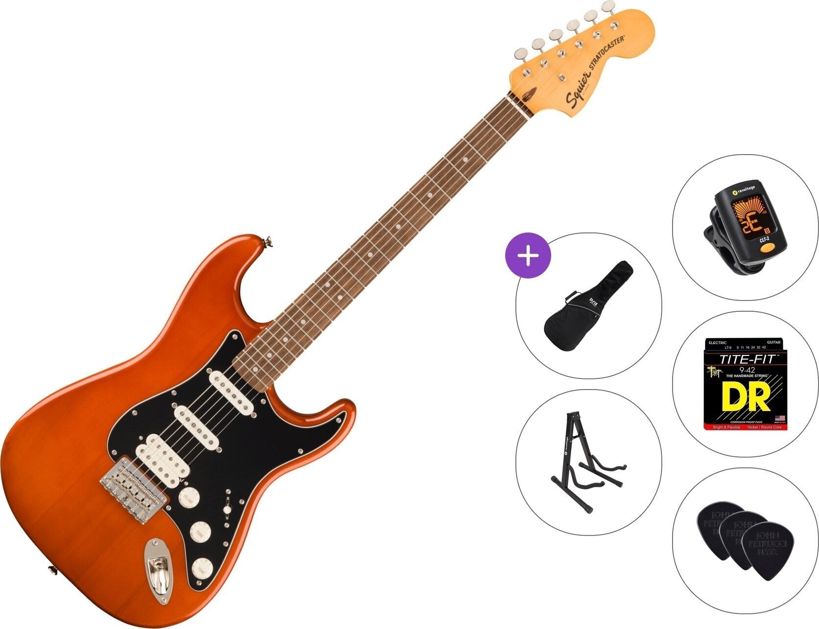 Elektrisk guitar Fender Squier Classic Vibe '70s Stratocaster HT HSS LRL Standard SET Mocha Elektrisk guitar