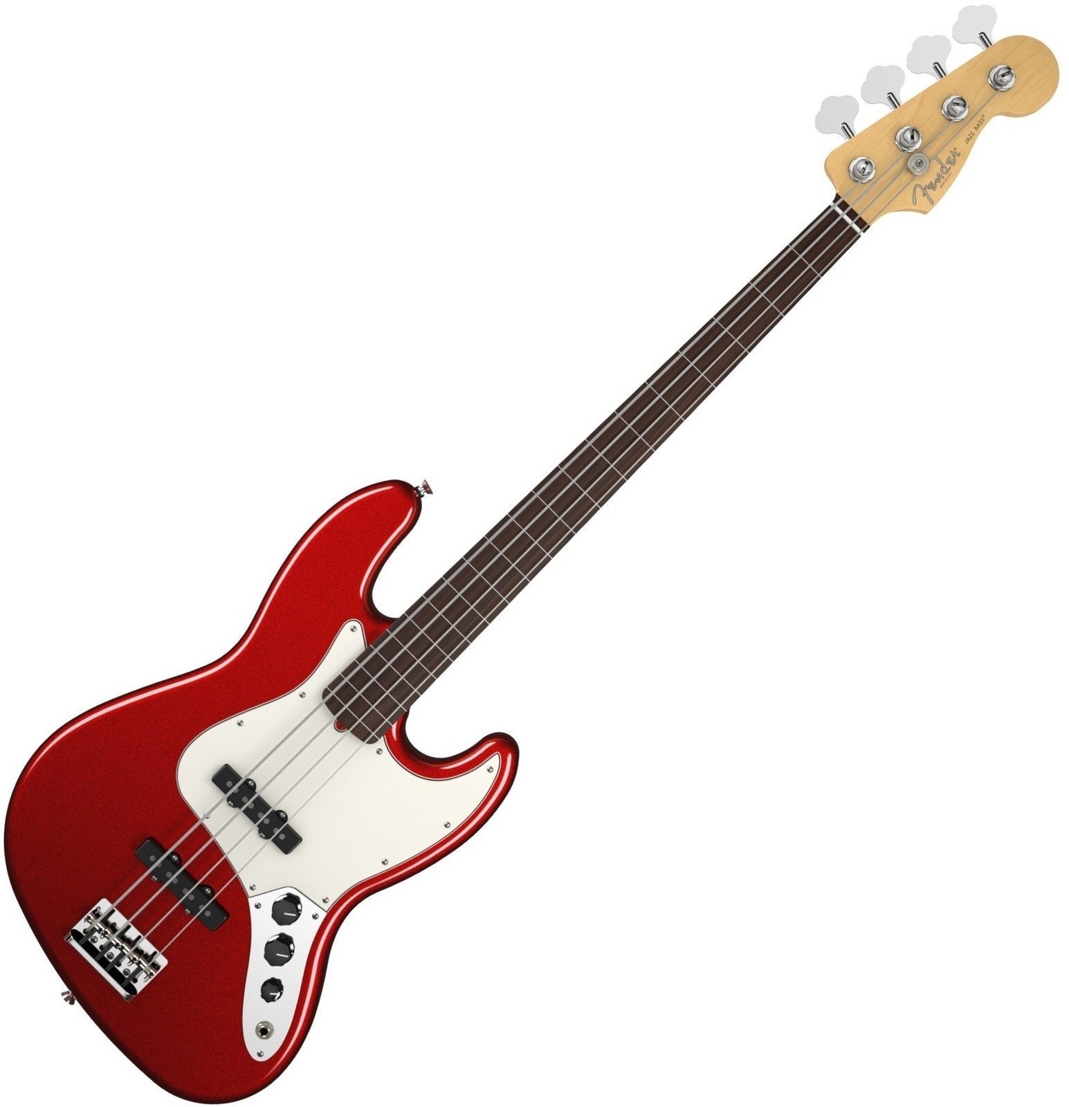 Bezpražcová basgitara Fender American Standard Jazz Bass Fretless Mystic Red