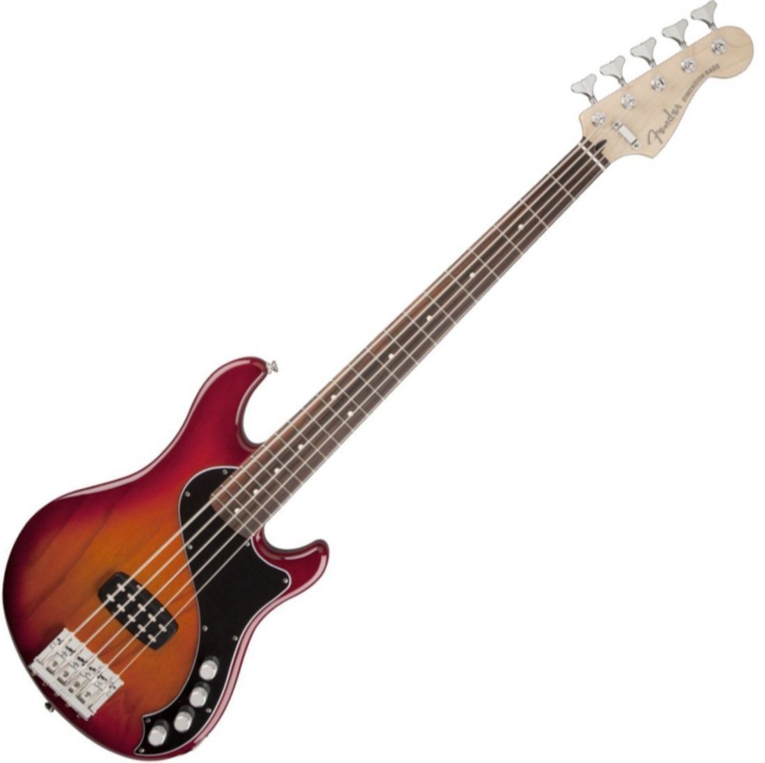 5-strenget basguitar Fender Deluxe Dimension Bass V 5 string Aged Cherry Burst
