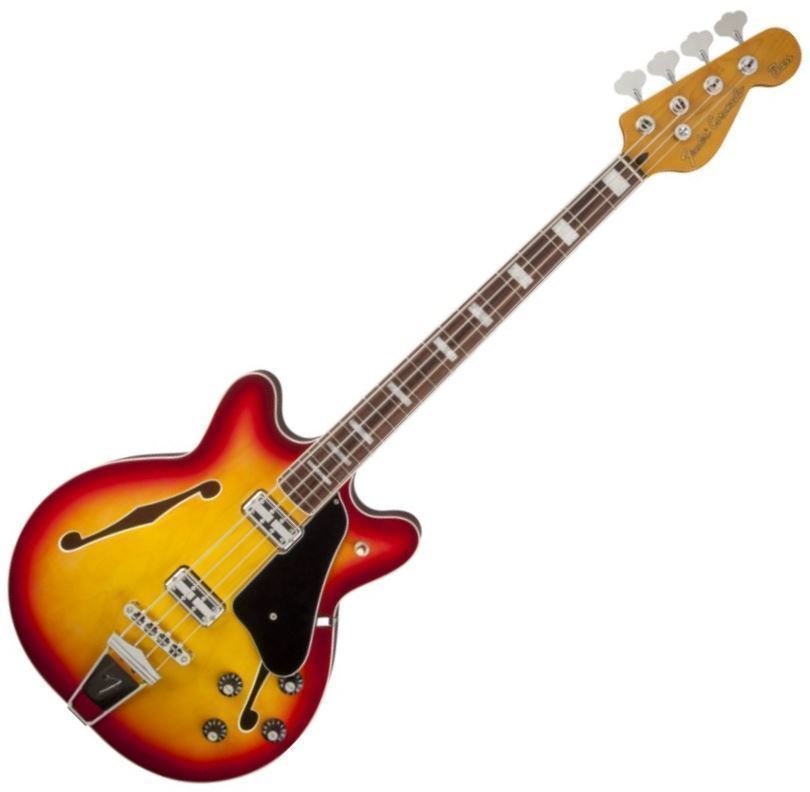 Halvakustisk basgitarr Fender Coronado Bass Aged Cherry Burst B-stock