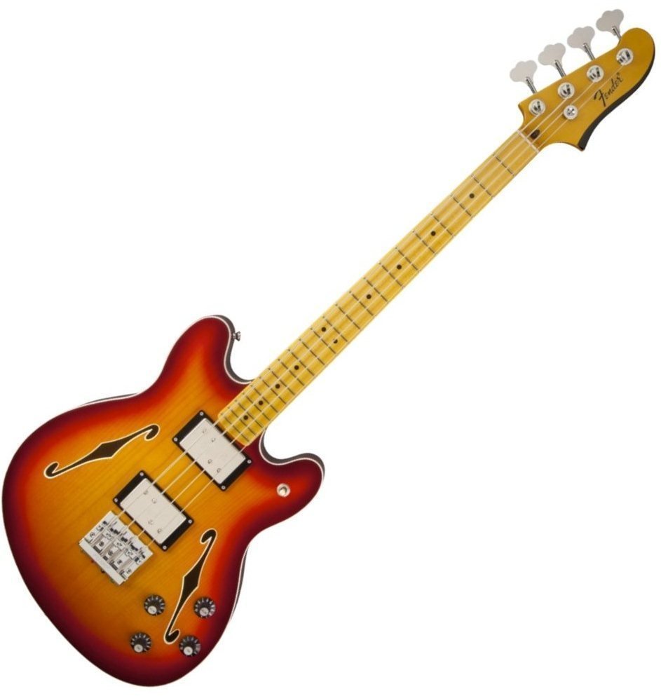 Halvakustisk basgitarr Fender Starcaster Bass Aged Cherry Burst