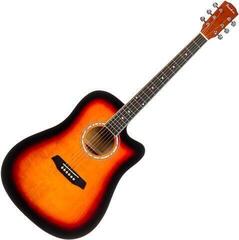 Dreadnought Guitar Pasadena PDC-10 Vintage Sunburst Dreadnought Guitar