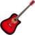 Dreadnought Guitar Pasadena PDC-10 Red Burst Dreadnought Guitar