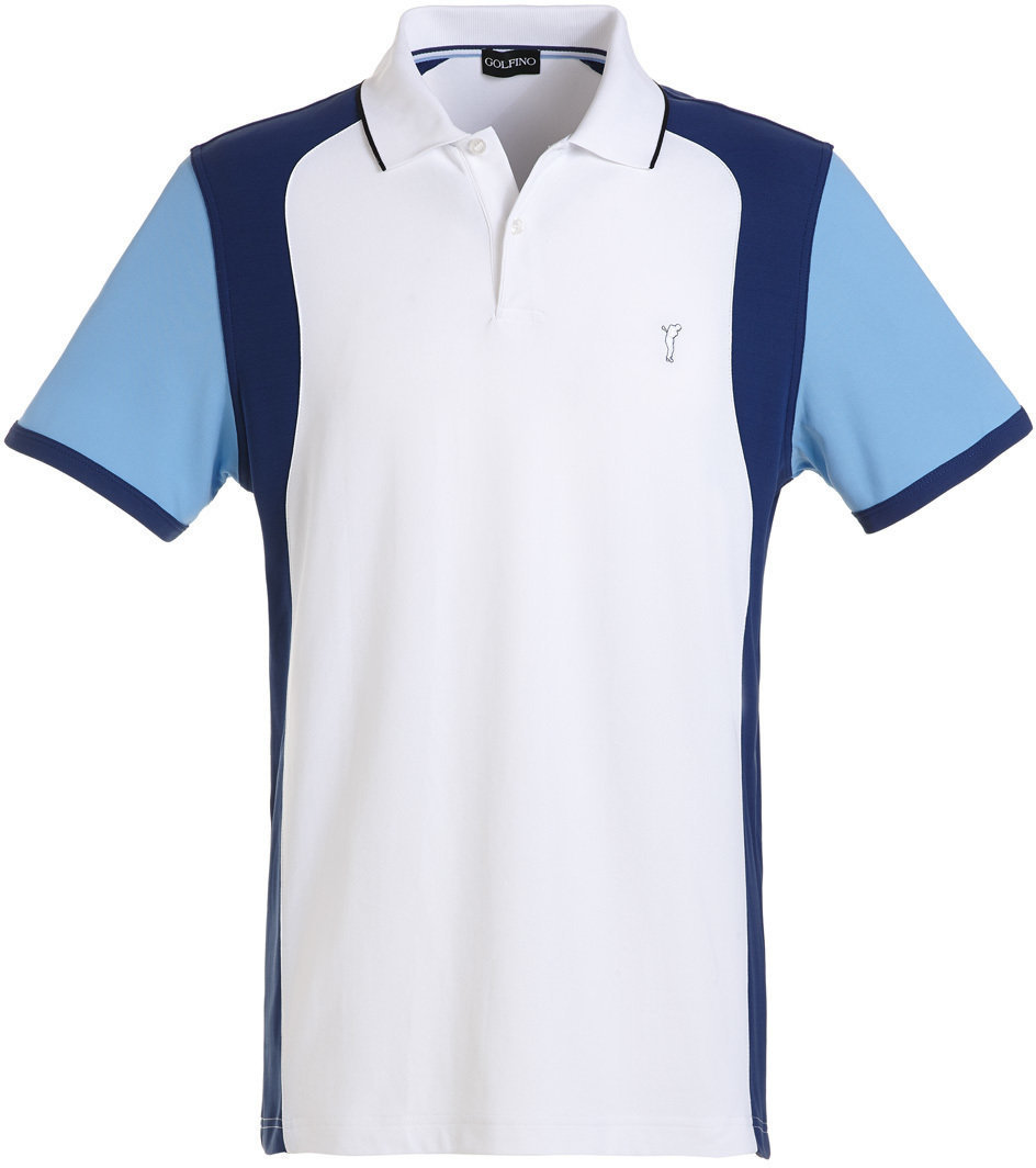 Tricou polo Golfino Extra Dry Contrast Mens Polo Shirt Optic white 48