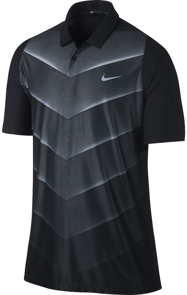 Chemise polo Nike Tiger Woods Ventilation Max Hypercool Fade Polo Golf Homme Black/Wolf Grey/Black/Reflective Silver XL