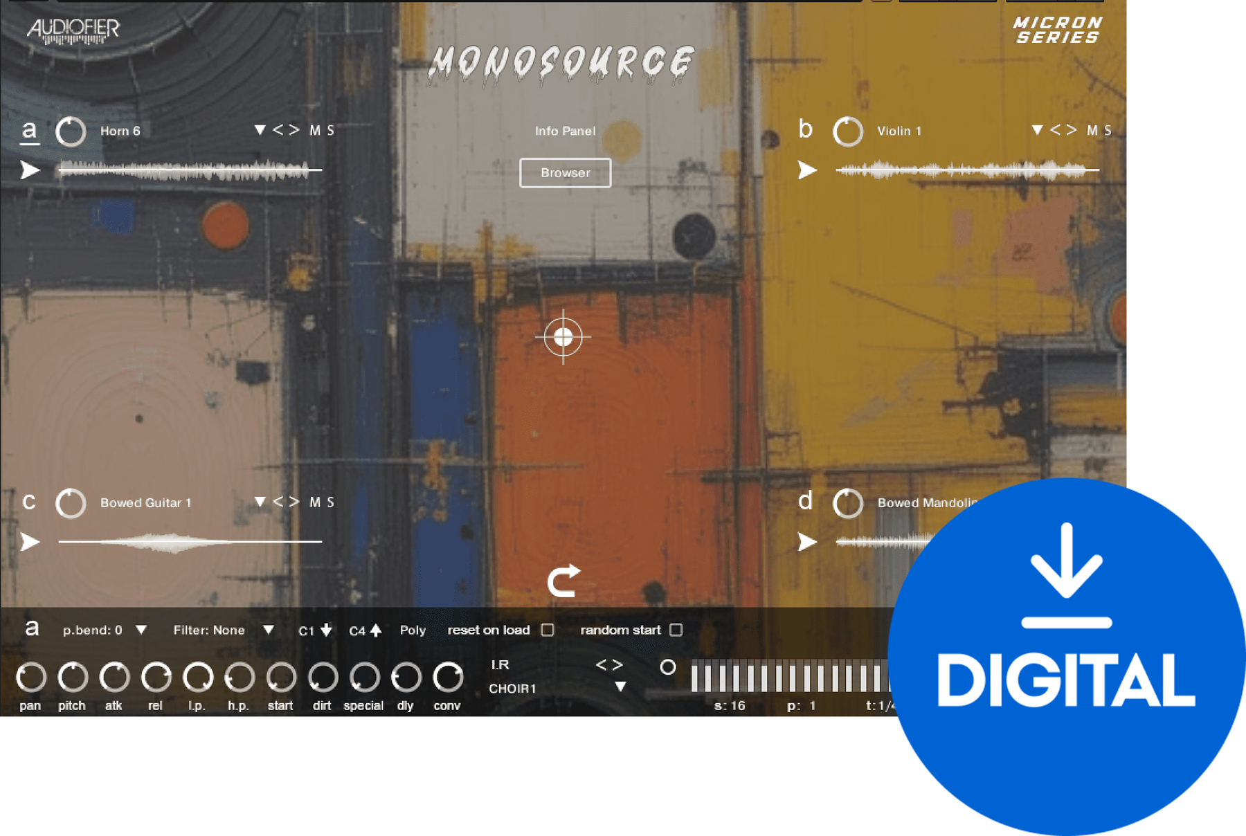 Soundlibraries für Sampler Audiofier Micron MONOSOURCE (Digitales Produkt)
