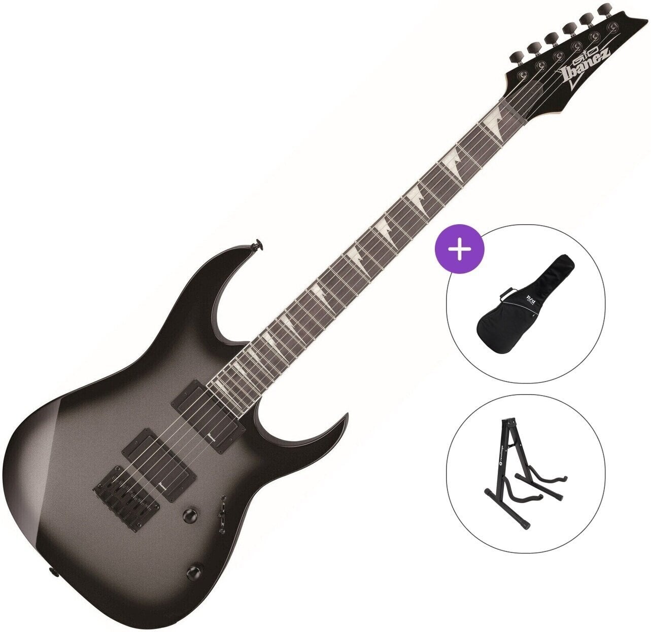 Elektrisk guitar Ibanez GRG121DX-MGS Basic SET Metallic Gray Sunburst Elektrisk guitar