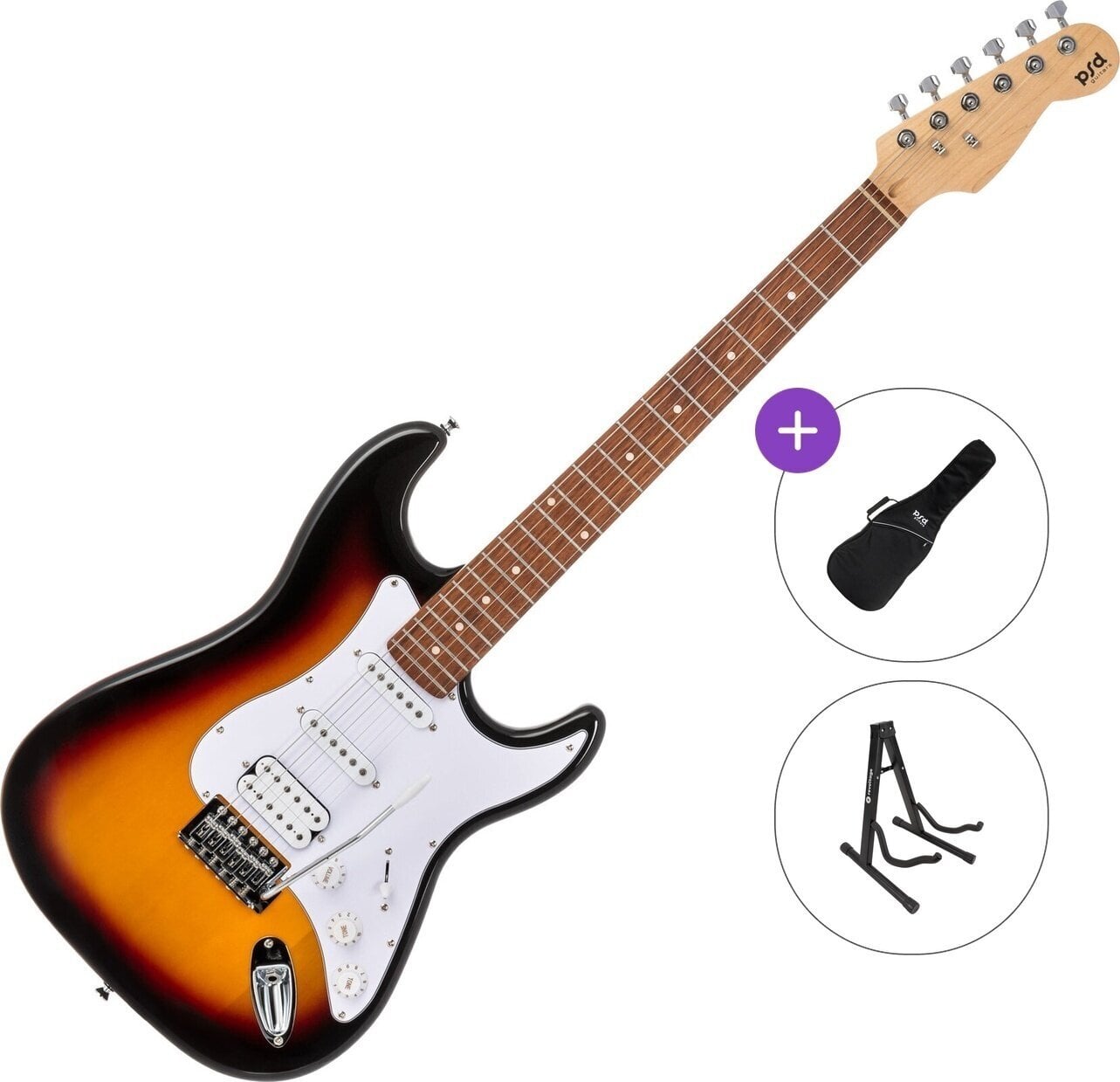 Elektrikitarr PSD Guitars STC-100-HSS Basic SET Sunburst Elektrikitarr