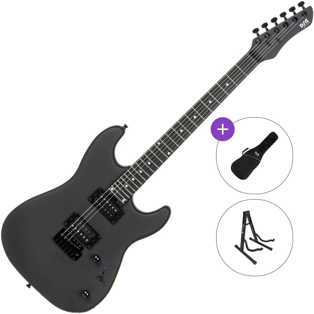 Guitarra eléctrica PSD Guitars SPS-100M Basic SET Matte Black Guitarra eléctrica