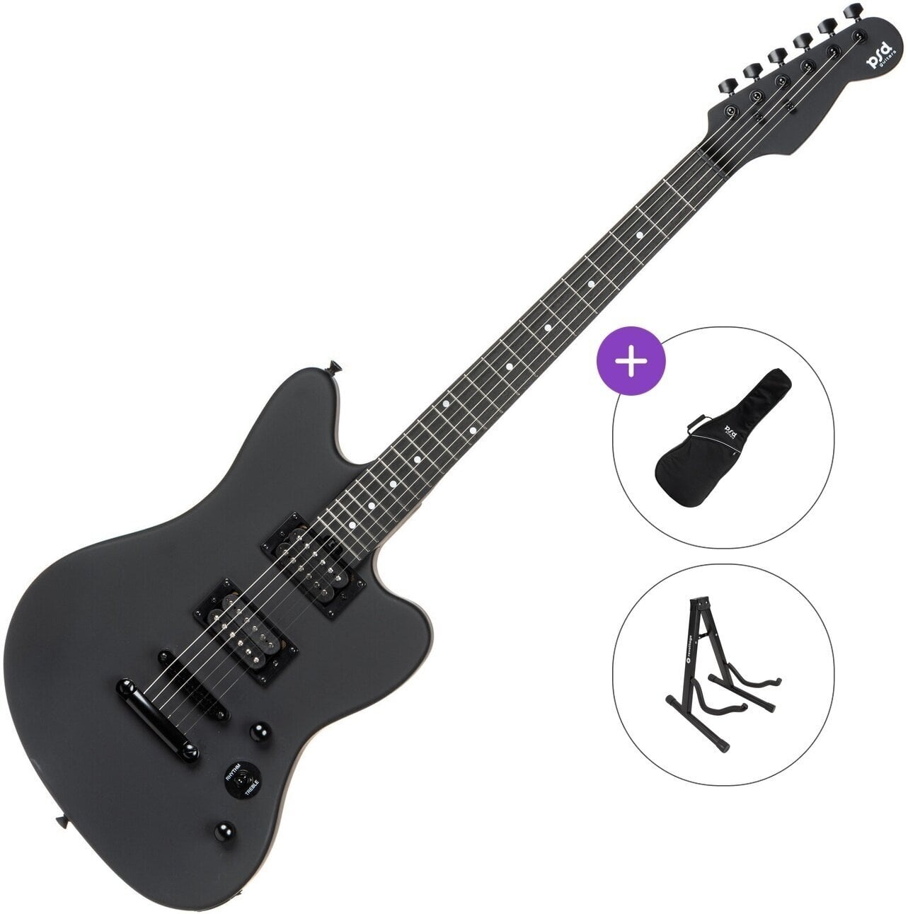 Electric guitar PSD Guitars JM-100M Basic SET Matte Black Electric guitar