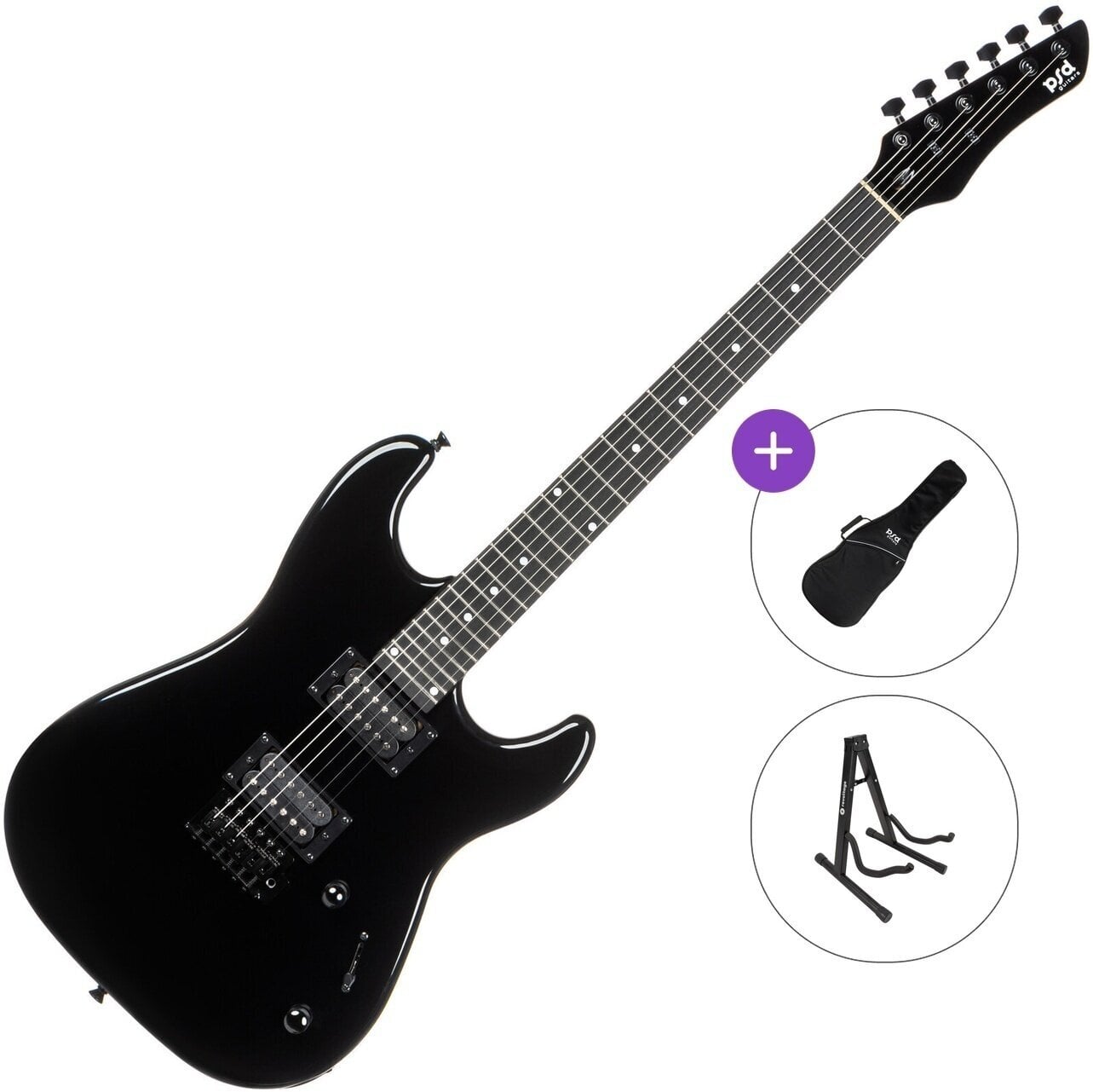 Electric guitar PSD Guitars SPS-100 Basic SET Black Electric guitar