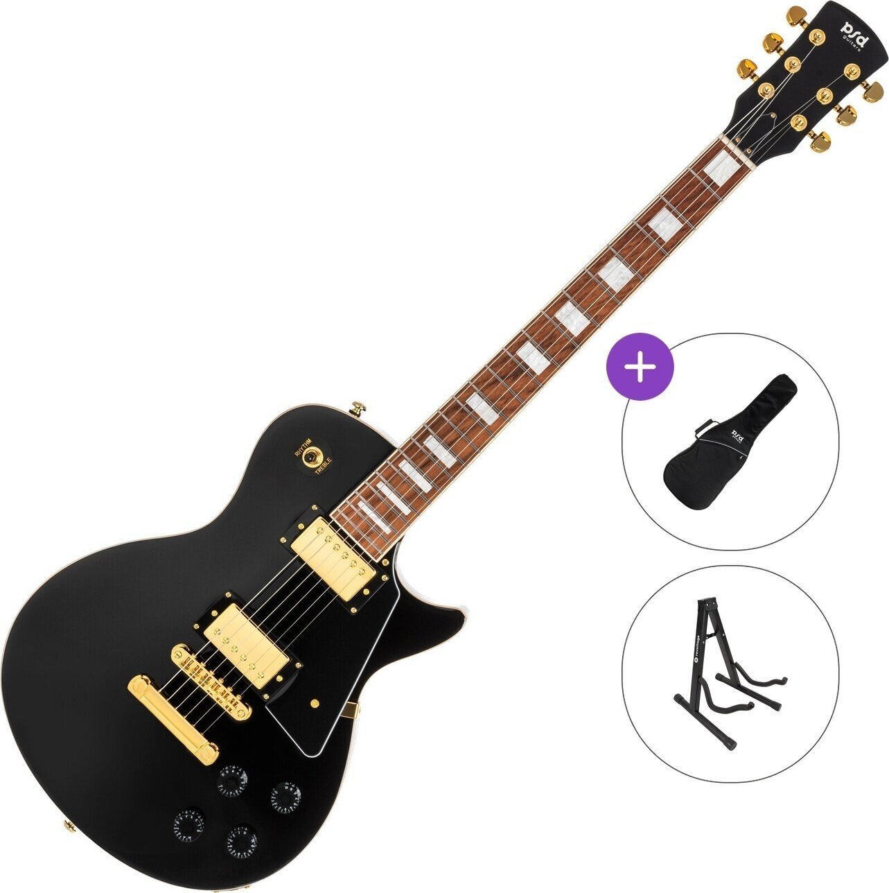Guitarra eléctrica PSD Guitars LSP-100 Basic SET Black Guitarra eléctrica