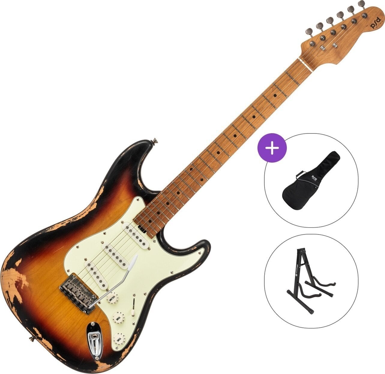 Sähkökitara PSD Guitars STC-300R Basic SET Sunburst Sähkökitara