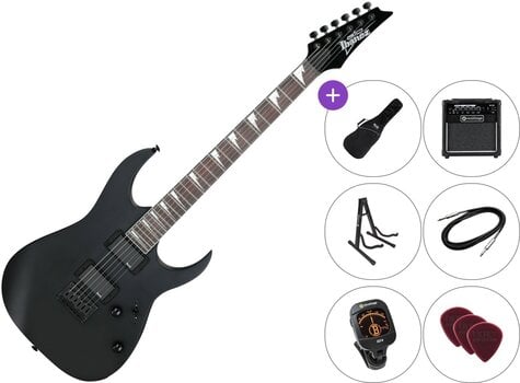 Elektrikitarr Ibanez GRG121DX-BKF Premium SET Black Flat Elektrikitarr - 1