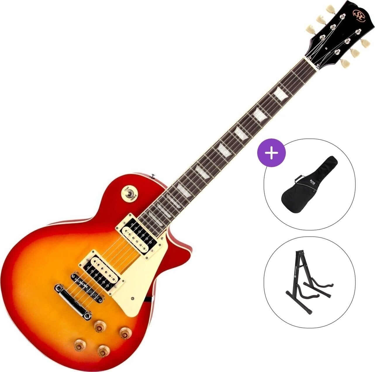 Elektrische gitaar SX EC3 Basic SET Honey Burst Elektrische gitaar