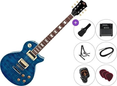 Elektrikitarr SX EC3H Premium SET Translucent Blue Elektrikitarr - 1