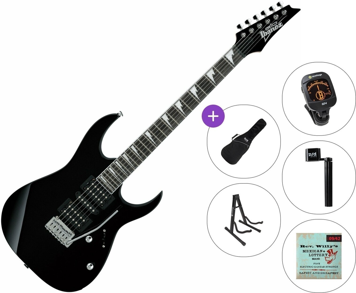 Elektrische gitaar Ibanez GRG170DX-BKN Standard SET Black Night Elektrische gitaar