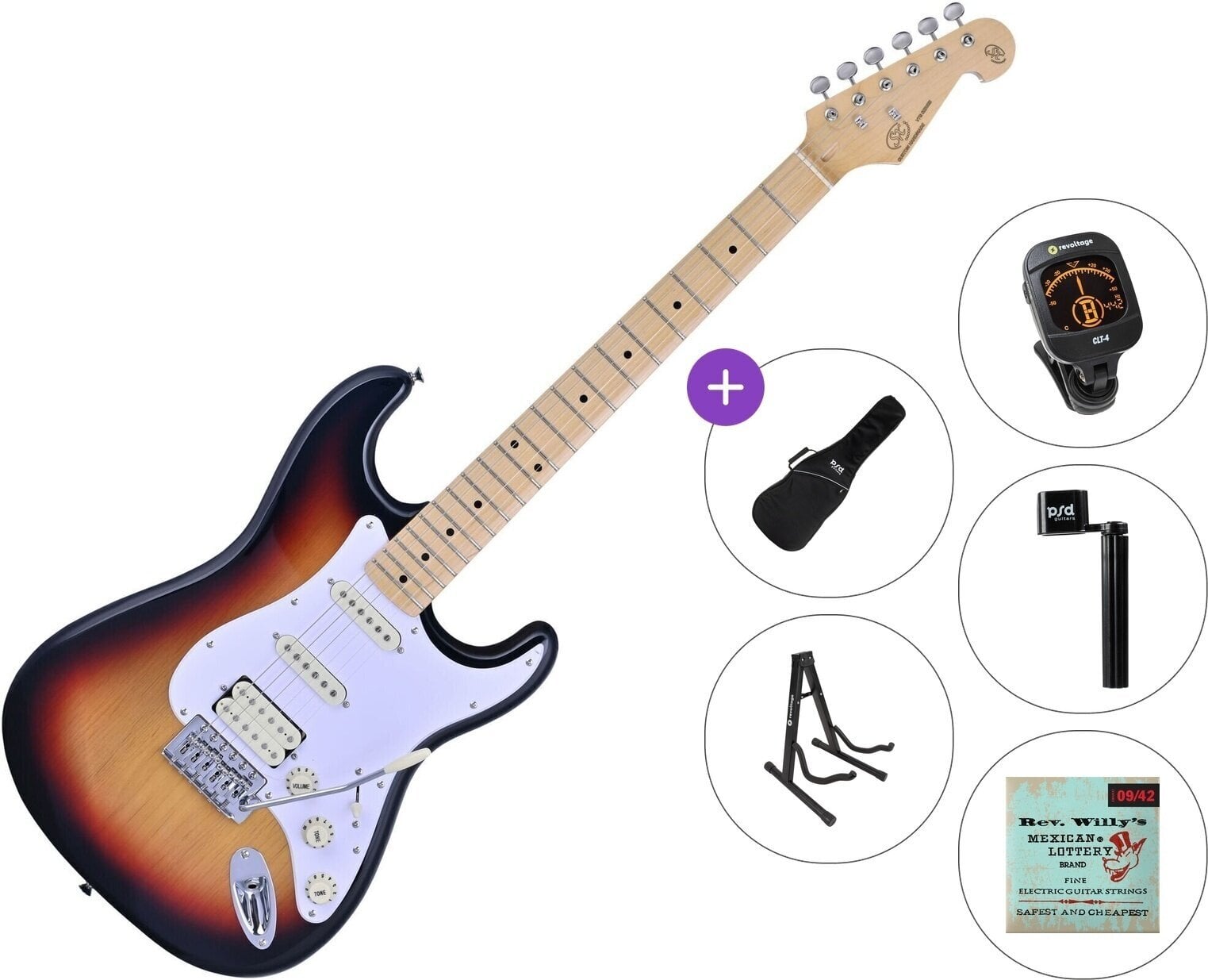 Chitară electrică SX SST57+ /HSS Standard SET 3-Tone Sunburst Chitară electrică
