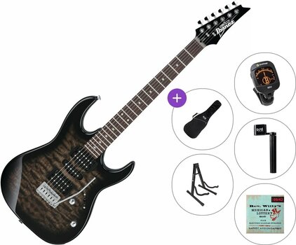 Chitarra Elettrica Ibanez GRX70QA-TKS Standard SET Transparent Black Burst Chitarra Elettrica - 1