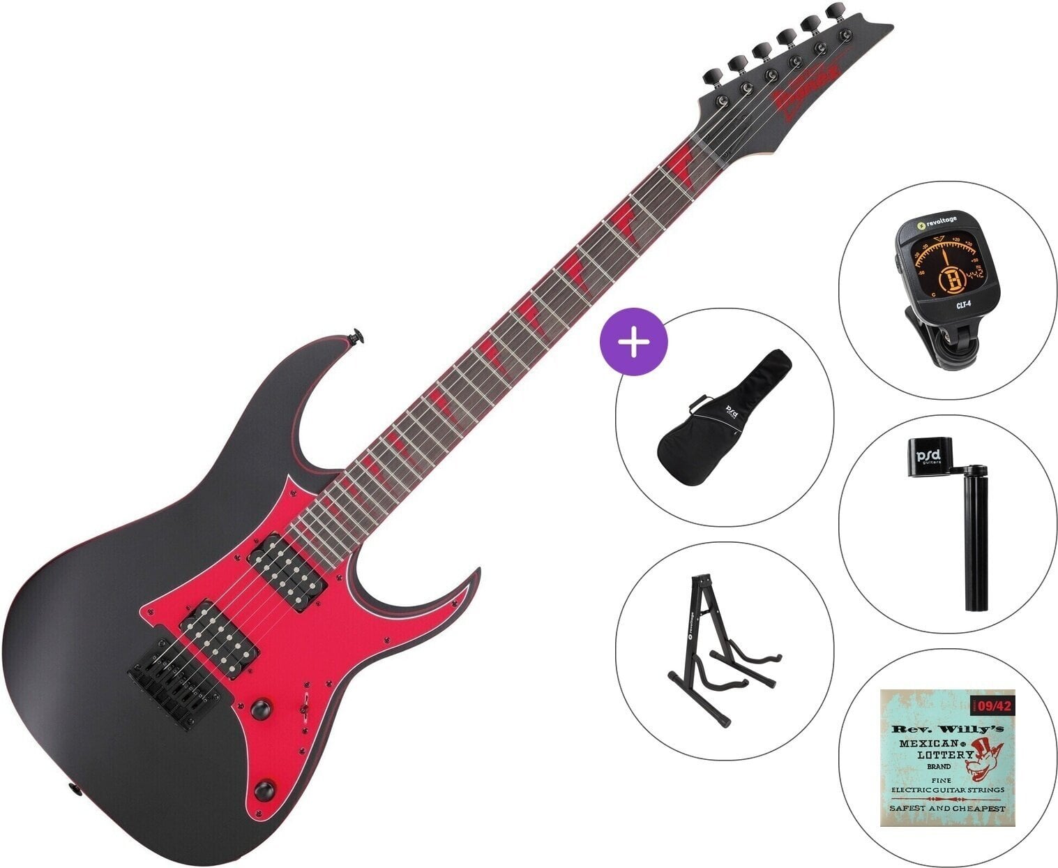 Chitară electrică Ibanez GRG131DX-BKF Standard SET Black Flat Chitară electrică