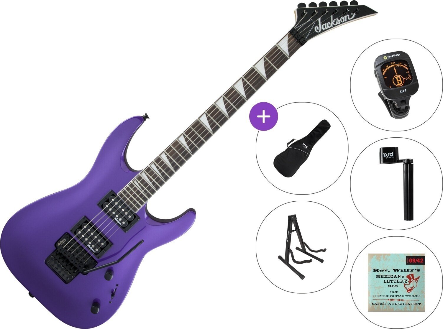 Gitara elektryczna Jackson JS Series Dinky Arch Top JS32 AH Standard SET Pavo Purple Gitara elektryczna