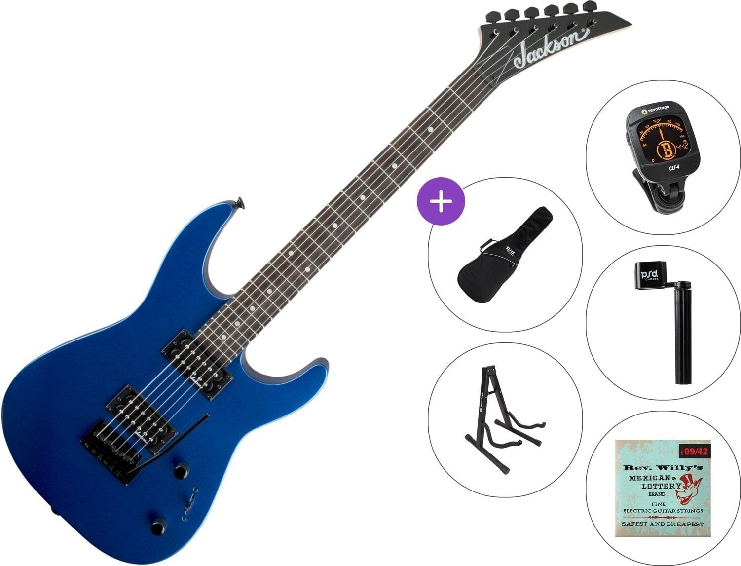 Elektrische gitaar Jackson JS11 Dinky AH Standard SET Metallic Blue Elektrische gitaar