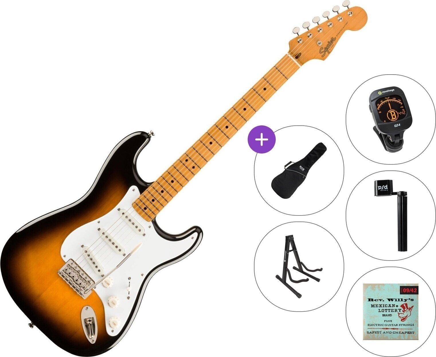 Elektromos gitár Fender Squier Classic Vibe 50s Stratocaster MN Standard SET 2-Tone Sunburst Elektromos gitár