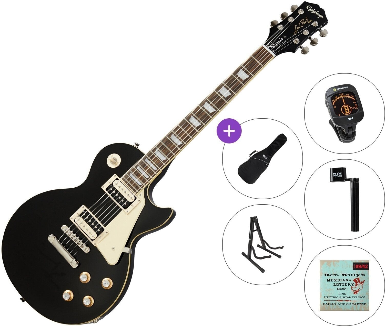 Sähkökitara Epiphone Les Paul Classic Standard SET Ebony Sähkökitara