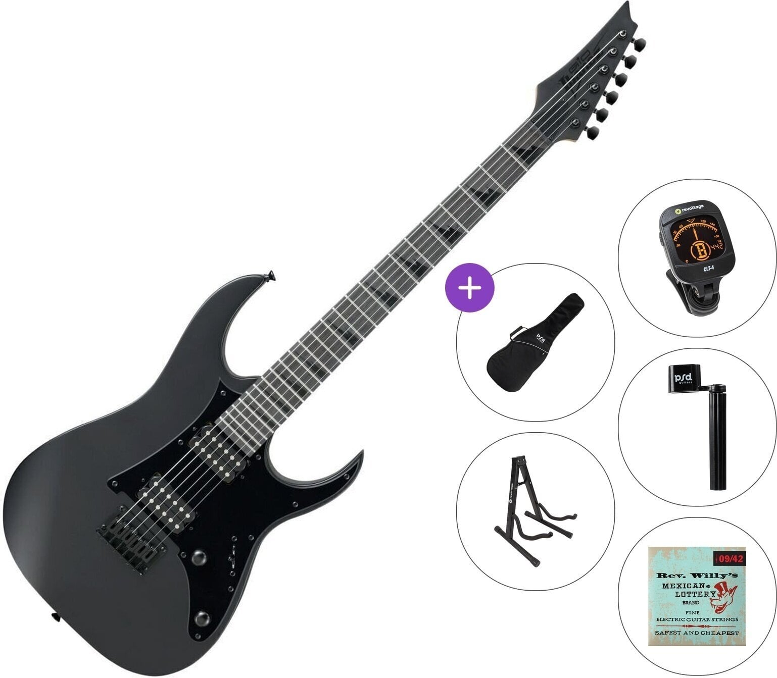 Chitară electrică Ibanez GRGR131EX-BKF Standard SET Black Flat Chitară electrică